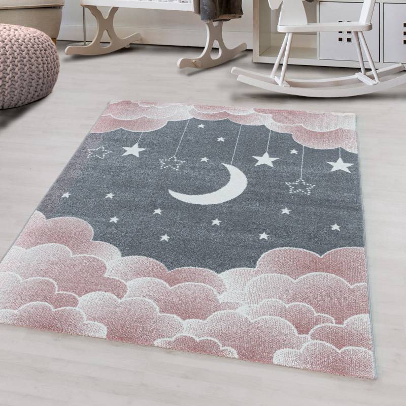 Ayyildiz Teppiche Kinderteppich »FUNNY 2101«, rechteckig, 11 mm Höhe, Kinder Mond Sterne Motivteppich von Ayyildiz Teppiche