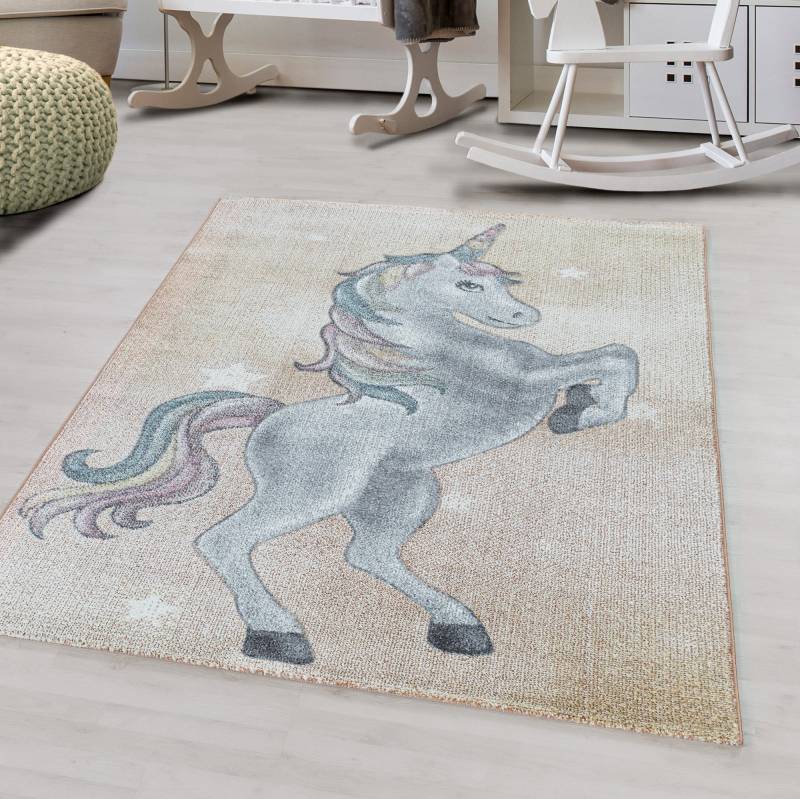 Ayyildiz Teppiche Kinderteppich »FUNNY 2102«, rechteckig, 11 mm Höhe, Kinder Einhorn Motivteppich von Ayyildiz Teppiche