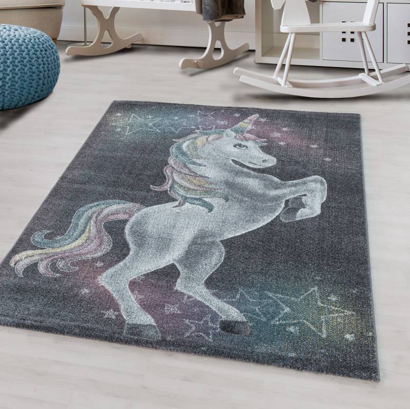 Ayyildiz Teppiche Kinderteppich »FUNNY 2102«, rechteckig, 11 mm Höhe, Kinder Einhorn Motivteppich von Ayyildiz Teppiche