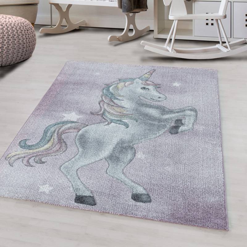 Ayyildiz Teppiche Kinderteppich »FUNNY 2102«, rechteckig, 11 mm Höhe, Kinder Einhorn Motivteppich von Ayyildiz Teppiche