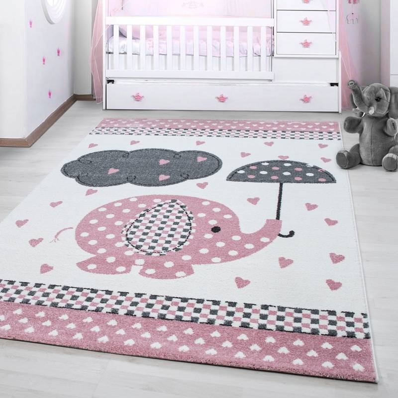 Ayyildiz Teppiche Kinderteppich »Kids 570«, rechteckig, 12 mm Höhe, auch in rund, Elefanten Motiv, Kurzflor von Ayyildiz Teppiche