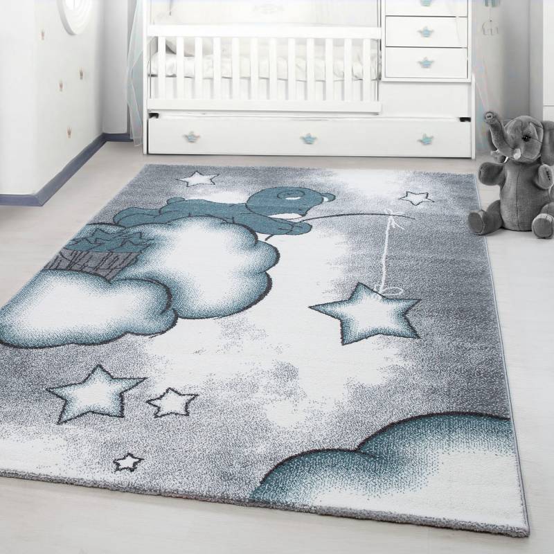 Ayyildiz Teppiche Kinderteppich »Kids 580«, rechteckig, 12 mm Höhe, auch in rund, Teddybär, Sterne Design, Kurzflor von Ayyildiz Teppiche