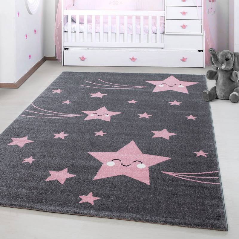 Ayyildiz Teppiche Kinderteppich »Kids 610«, rechteckig, 12 mm Höhe, auch in rund, Motiv Sterne, Kurzflor von Ayyildiz Teppiche