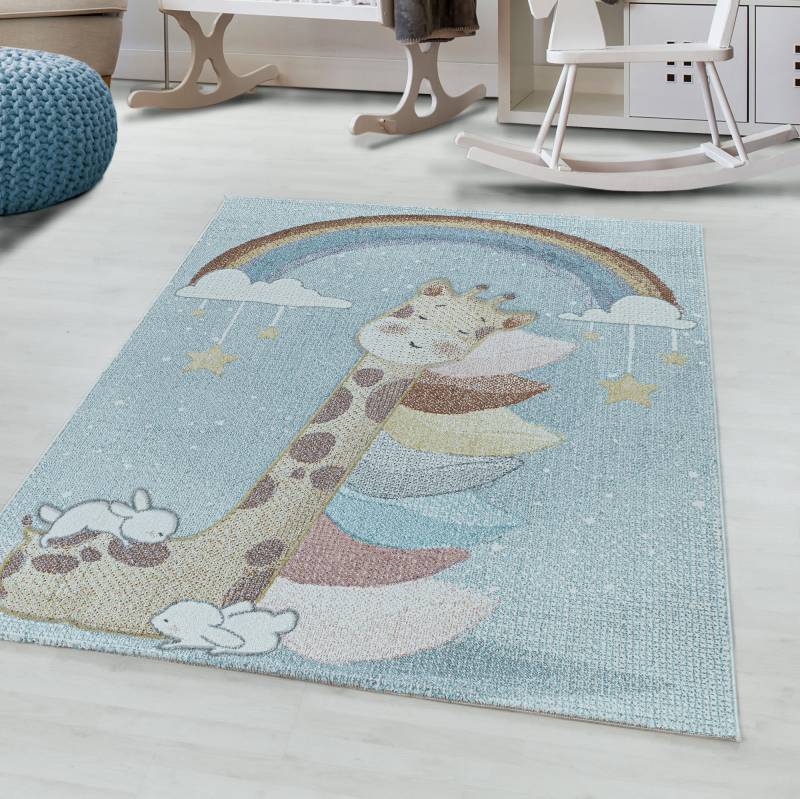 Ayyildiz Teppiche Kinderteppich »LUCKY 3612«, rechteckig, 11 mm Höhe, Kinder Giraffe Motivteppich von Ayyildiz Teppiche