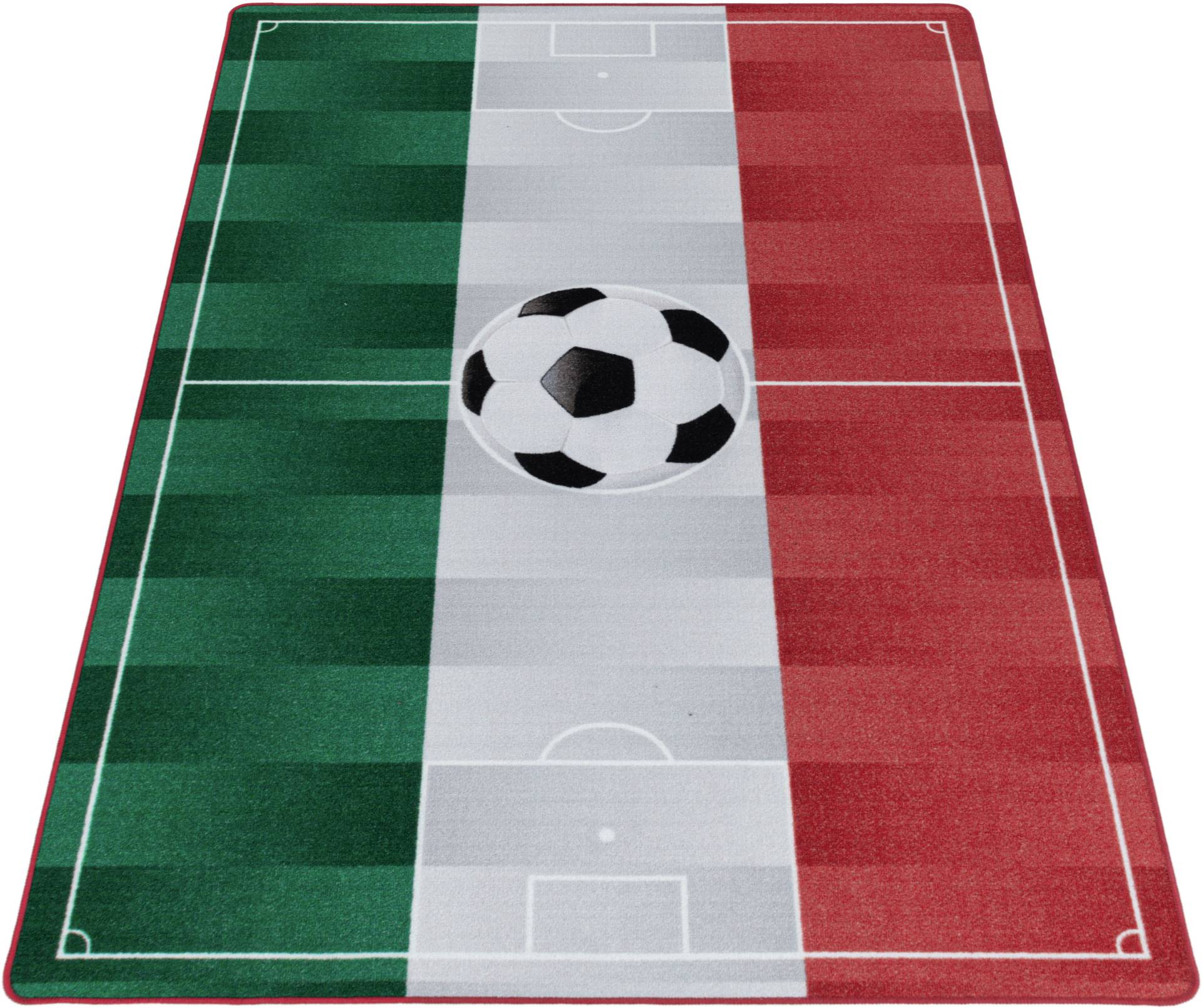Ayyildiz Teppiche Kinderteppich »PLAY 2915«, rechteckig, 6 mm Höhe, robuster Kurzflor, Fussball, grün weiss rot,Italien, Kinderzimmer Ayyildiz Teppiche Kinderteppich »PLAY 2915«, rechteckig, 6 mm Höhe, robuster Kurzflor, Fussball, grün weiss rot,Italien, Kinderzimmer von Ayyildiz Teppiche