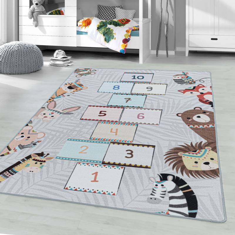 Ayyildiz Teppiche Kinderteppich »PLAY 2903«, rechteckig, 6 mm Höhe, robuster Kurzflor, Spiel Teppich, Kinderzimmer von Ayyildiz Teppiche