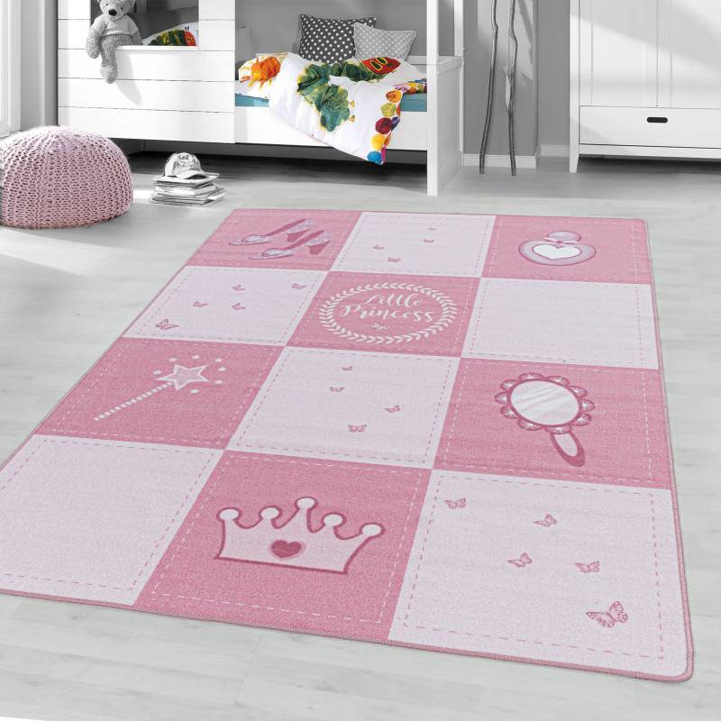 Ayyildiz Teppiche Kinderteppich »PLAY 2905«, rechteckig, 6 mm Höhe, robuster Kurzflor, Prinzessin, Kinderzimmer von Ayyildiz Teppiche
