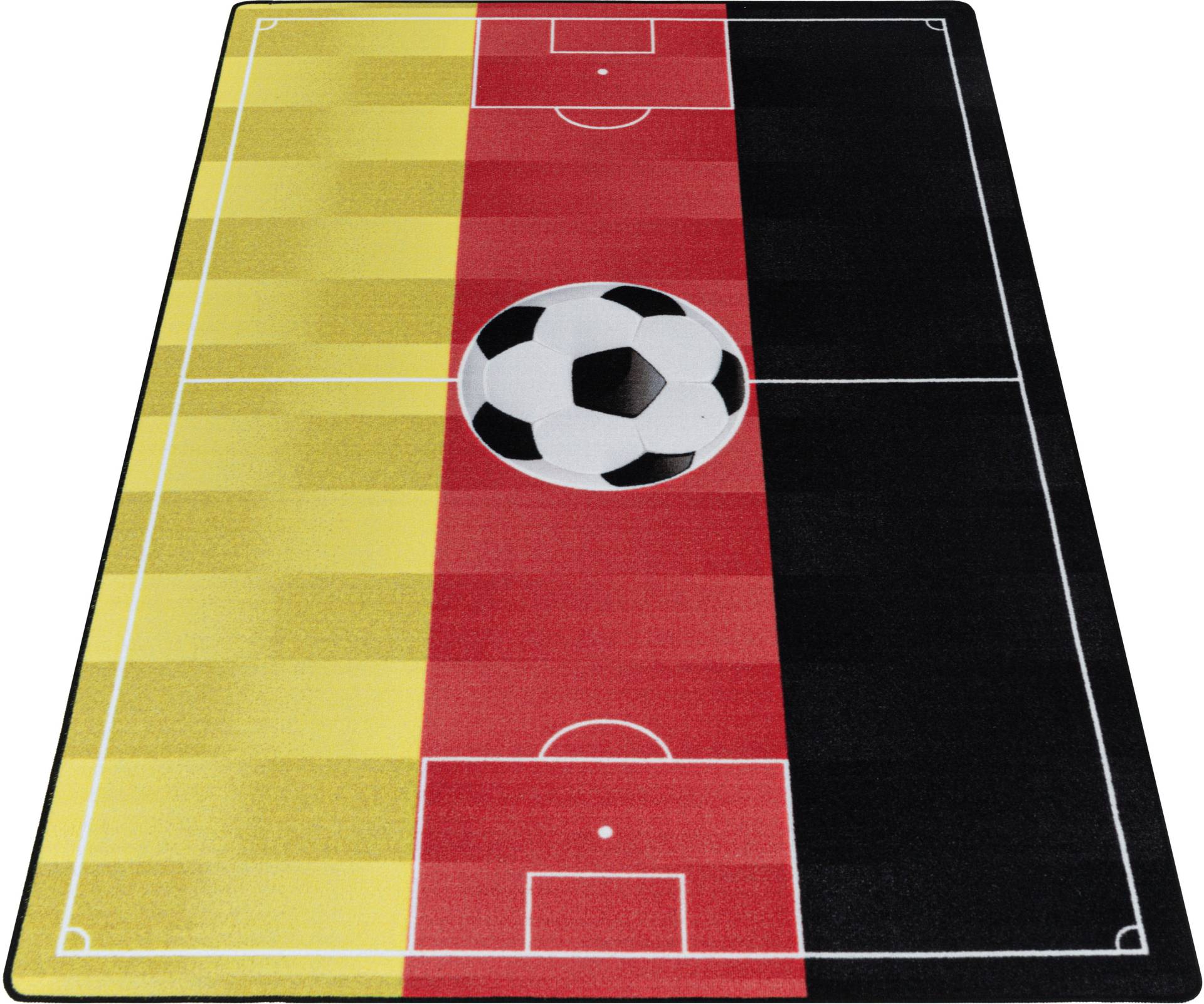Ayyildiz Teppiche Kinderteppich »PLAY 2912«, rechteckig, 6 mm Höhe, robuster Kurzflor, Fussball, schwarz rot gold,Deutschland Ayyildiz Teppiche Kinderteppich »PLAY 2912«, rechteckig, 6 mm Höhe, robuster Kurzflor, Fussball, schwarz rot gold,Deutschland von Ayyildiz Teppiche