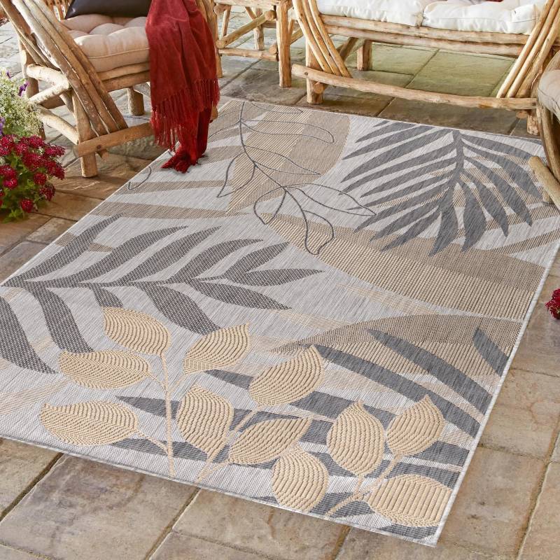 Ayyildiz Teppiche Outdoorteppich »SUNNY 4413«, rechteckig, 5 mm Höhe, Pflegeleicht / Strapazierfähig / In- und Outdoor / Blätter von Ayyildiz Teppiche