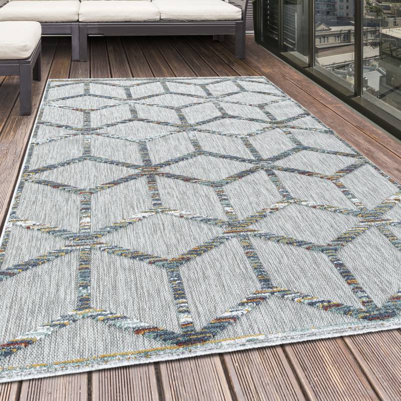 Ayyildiz Teppiche Teppich »BAHAMA 5151«, rechteckig, 8 mm Höhe, Läufer, Flachflor mit Hoch-Tief-Struktur, In-und Outdoor geeignet von Ayyildiz Teppiche