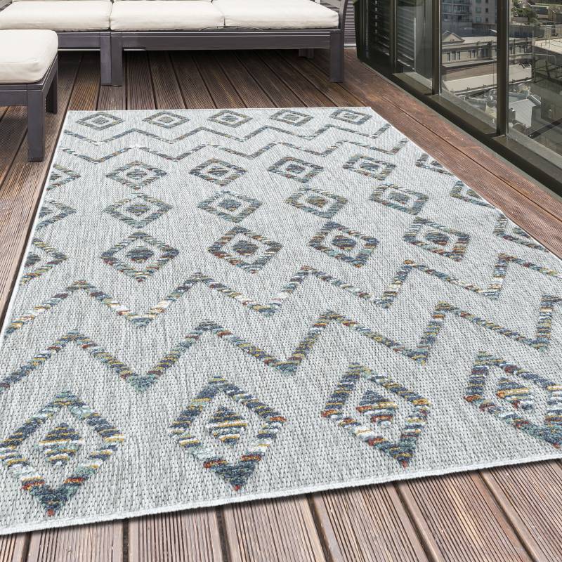 Ayyildiz Teppiche Teppich »BAHAMA 5152«, rechteckig, 8 mm Höhe, Läufer, Flachflor mit Hoch-Tief-Struktur, In-und Outdoor geeignet von Ayyildiz Teppiche