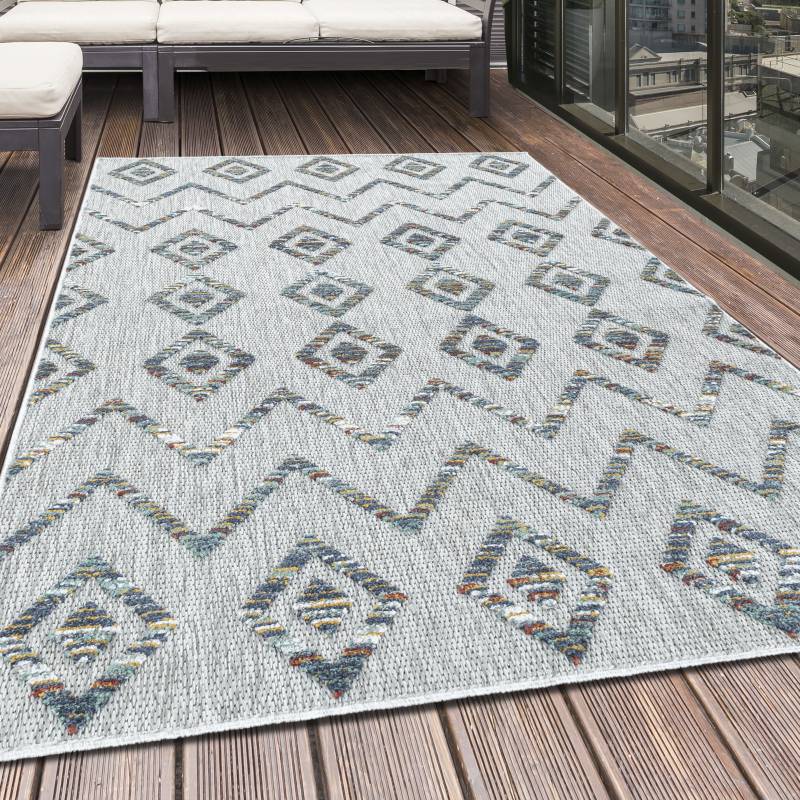 Ayyildiz Teppiche Teppich »BAHAMA 5152«, rechteckig, 8 mm Höhe, Läufer, Flachflor mit Hoch-Tief-Struktur, In-und Outdoor geeignet von Ayyildiz Teppiche