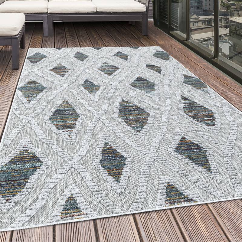 Ayyildiz Teppiche Teppich »BAHAMA 5157«, rechteckig, 8 mm Höhe, Läufer, Flachflor mit Hoch-Tief-Struktur, In-und Outdoor geeignet von Ayyildiz Teppiche