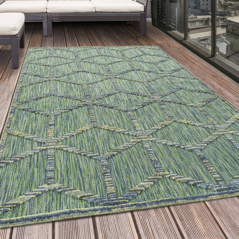 Ayyildiz Teppiche Teppich »BAHAMA 5151«, rechteckig, 8 mm Höhe, Läufer, Flachflor mit Hoch-Tief-Struktur, In-und Outdoor geeignet von Ayyildiz Teppiche