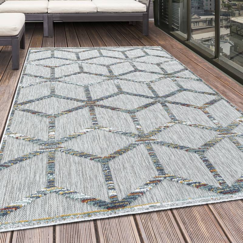 Ayyildiz Teppiche Teppich »BAHAMA 5151«, rechteckig, 8 mm Höhe, Läufer, Flachflor mit Hoch-Tief-Struktur, In-und Outdoor geeignet von Ayyildiz Teppiche