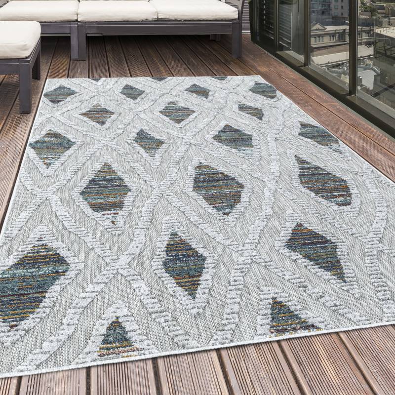 Ayyildiz Teppiche Teppich »BAHAMA 5157«, rechteckig, 8 mm Höhe, Läufer, Flachflor mit Hoch-Tief-Struktur, In-und Outdoor geeignet von Ayyildiz Teppiche