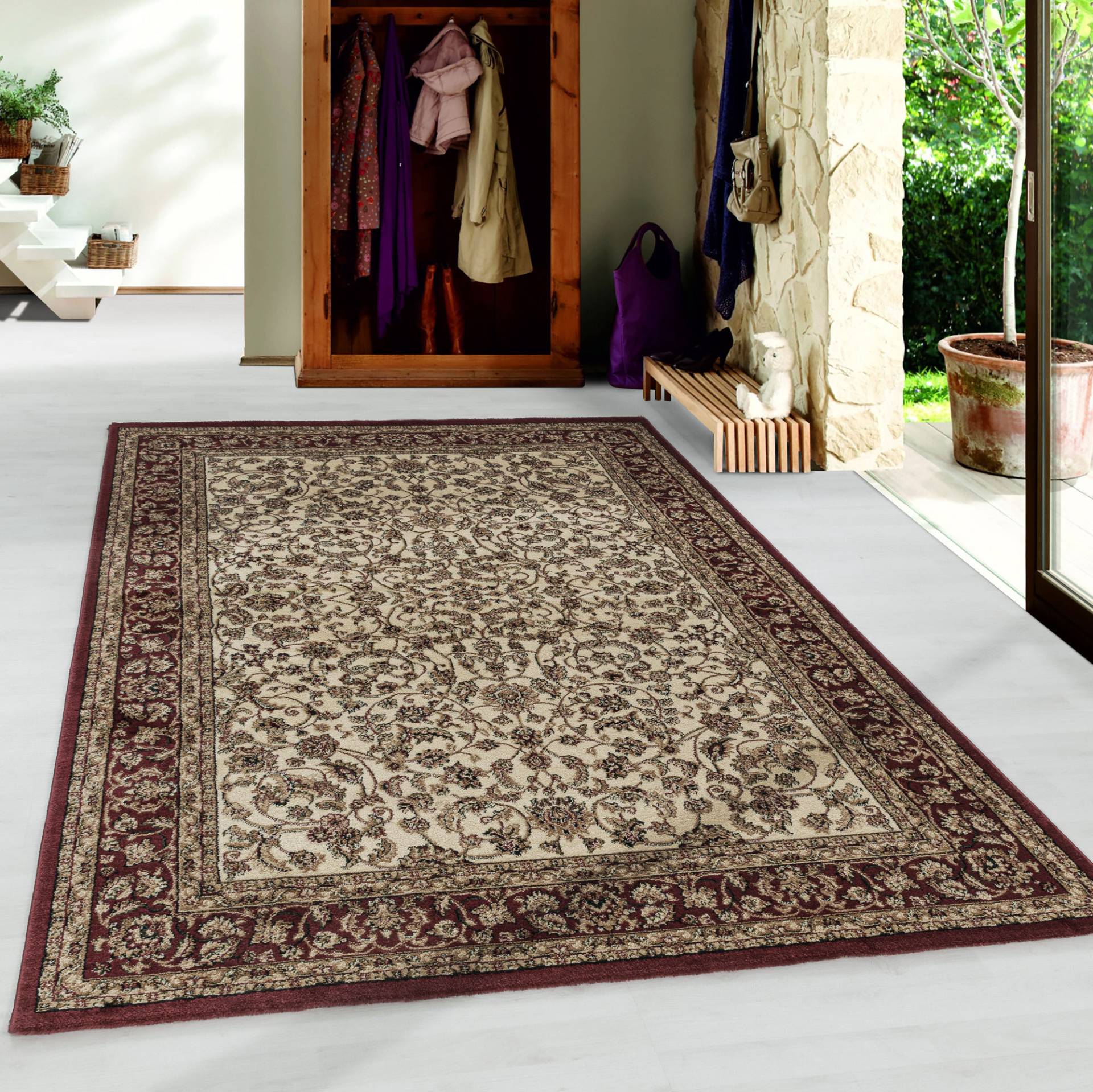 Ayyildiz Teppiche Teppich »KASHMIR 2604«, rechteckig, 10 mm Höhe, Orient Optik, pflegeleicht, robuster Kurzflor, Wohnzimmer von Ayyildiz Teppiche