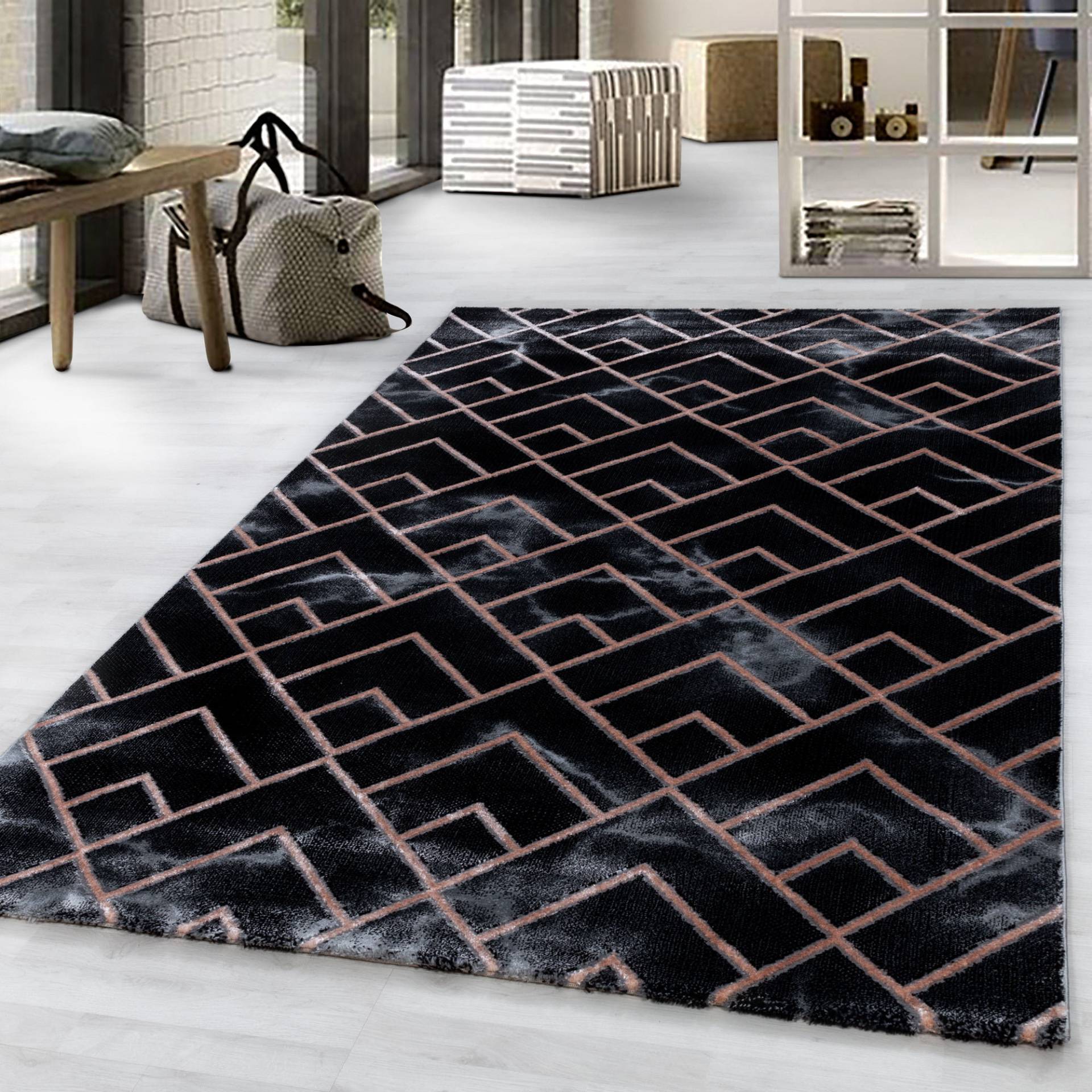 Ayyildiz Teppiche Teppich »NAXOS 3814«, rechteckig, 12 mm Höhe, Läufer, Wohnzimmer von Ayyildiz Teppiche