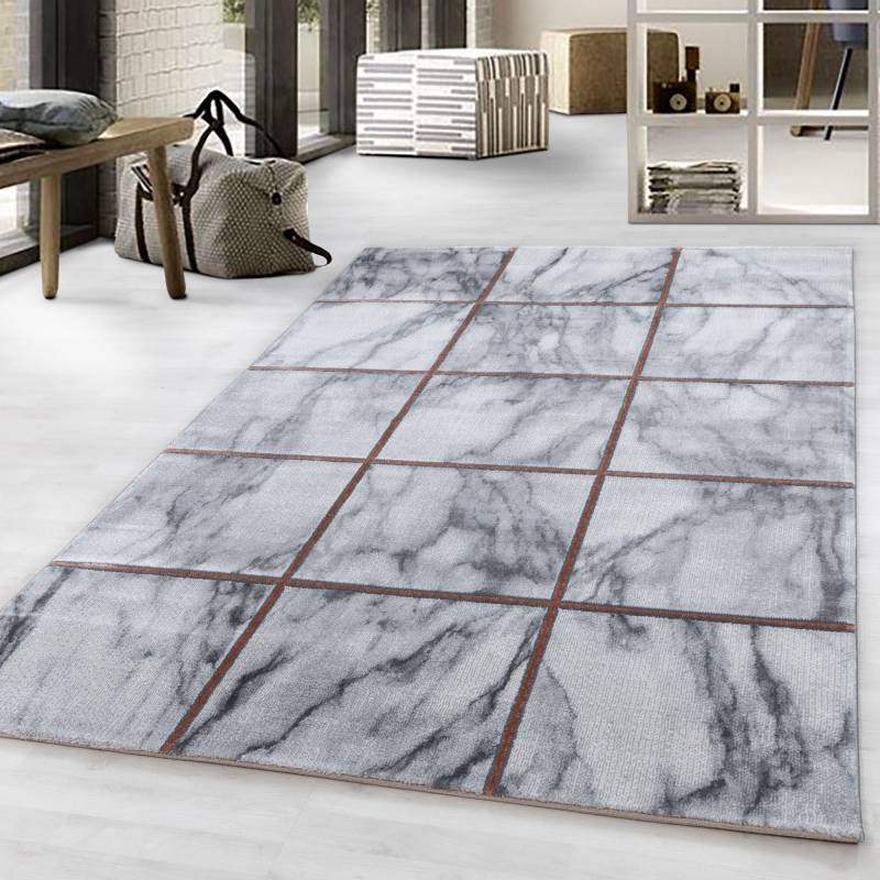 Ayyildiz Teppiche Teppich »NAXOS 3816«, rechteckig, 12 mm Höhe, Läufer, Marmor Optik, Kurzflor, Wohnzimmer von Ayyildiz Teppiche