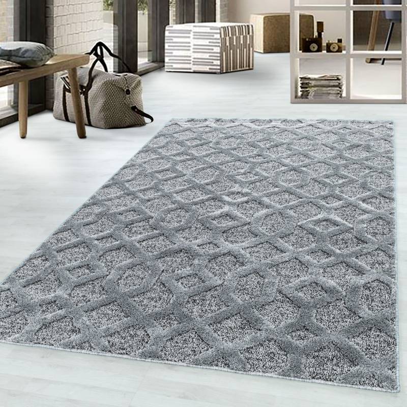 Ayyildiz Teppiche Teppich »PISA 4702«, rechteckig, 20 mm Höhe, als Läufer und rund erhältlich, Hoch Tief Struktur, Wohnzimmer von Ayyildiz Teppiche