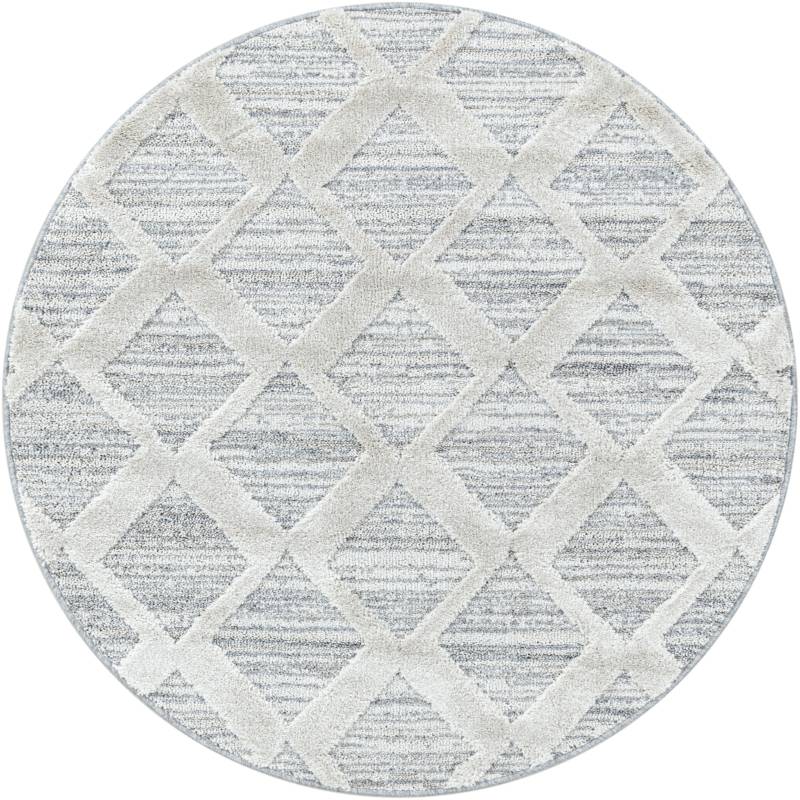 Ayyildiz Teppiche Teppich »PISA 4703«, rund, 20 mm Höhe, auch rechteckig, Hoch Tief Struktur, Wohnzimmer, Schlafzimmer von Ayyildiz Teppiche