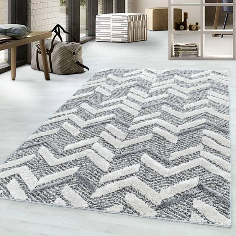 Ayyildiz Teppiche Teppich »PISA 4705«, rechteckig, 20 mm Höhe, Läufer, rund, Hoch Tief Struktur, Wohnzimmer,Schlafzimmer von Ayyildiz Teppiche
