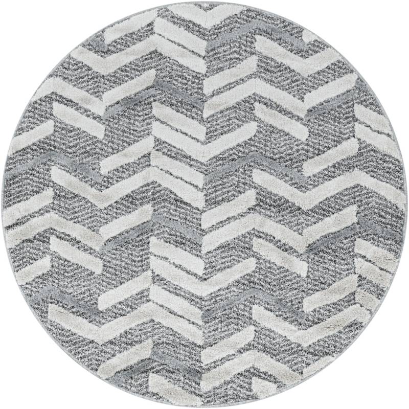 Ayyildiz Teppiche Teppich »PISA 4705«, rund, 20 mm Höhe, auch rechteckig, Hoch Tief Struktur, Wohnzimmer, Schlafzimmer von Ayyildiz Teppiche