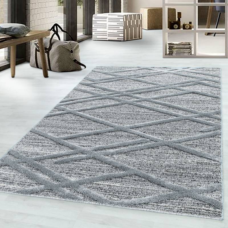 Ayyildiz Teppiche Teppich »PISA 4706«, rechteckig, 20 mm Höhe, Läufer, rund, Hoch Tief Struktur, Wohnzimmer,Schlafzimmer von Ayyildiz Teppiche
