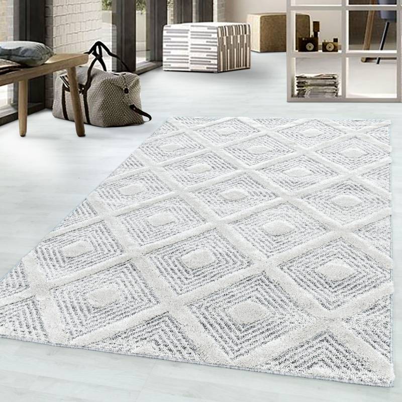 Ayyildiz Teppiche Teppich »PISA 4707«, rechteckig, 20 mm Höhe, Läufer, rund, Hoch Tief Struktur, Wohnzimmer,Schlafzimmer von Ayyildiz Teppiche