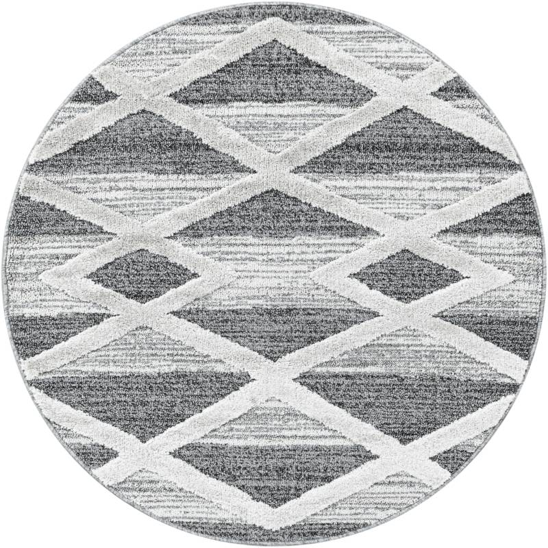 Ayyildiz Teppiche Teppich »PISA 4709«, rund, 20 mm Höhe, auch rechteckig, Hoch Tief Struktur, Wohnzimmer, Schlafzimmer von Ayyildiz Teppiche
