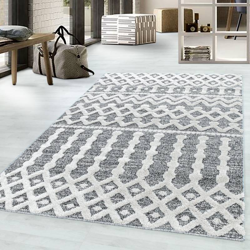 Ayyildiz Teppiche Teppich »PISA 4710«, rechteckig, 20 mm Höhe, Läufer, rund, Hoch Tief Struktur, Wohnzimmer,Schlafzimmer von Ayyildiz Teppiche