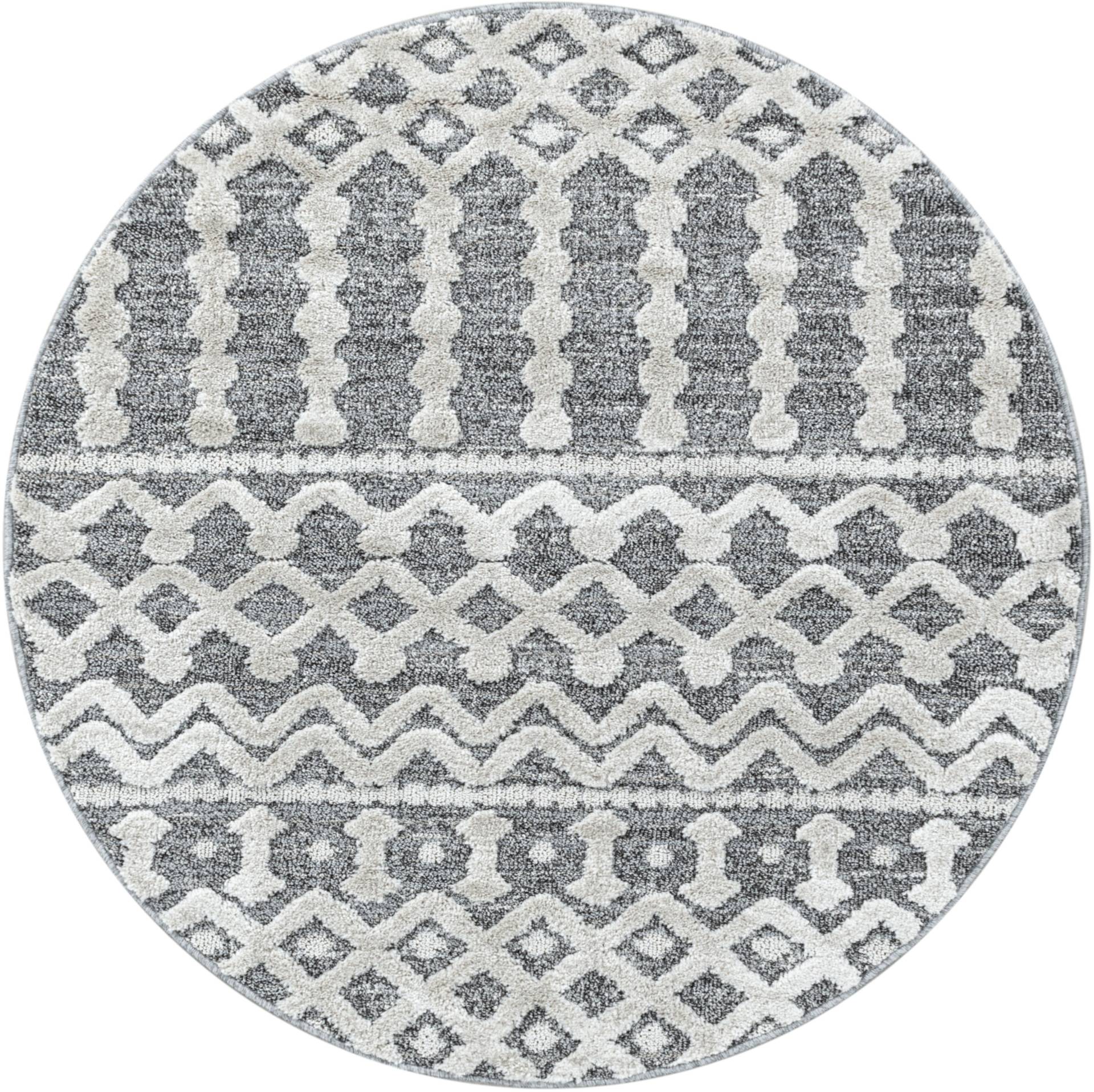 Ayyildiz Teppiche Teppich »PISA 4710«, rund, 20 mm Höhe, auch rechteckig, Hoch Tief Struktur, Wohnzimmer, Schlafzimmer von Ayyildiz Teppiche