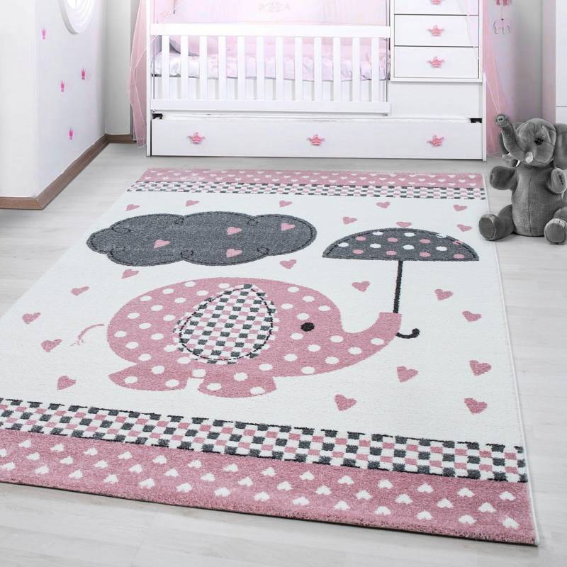 Ayyildiz Teppiche Kinderteppich »Kids 570«, rechteckig, 12 mm Höhe, auch in rund, Elefanten Motiv, Kurzflor von Ayyildiz Teppiche