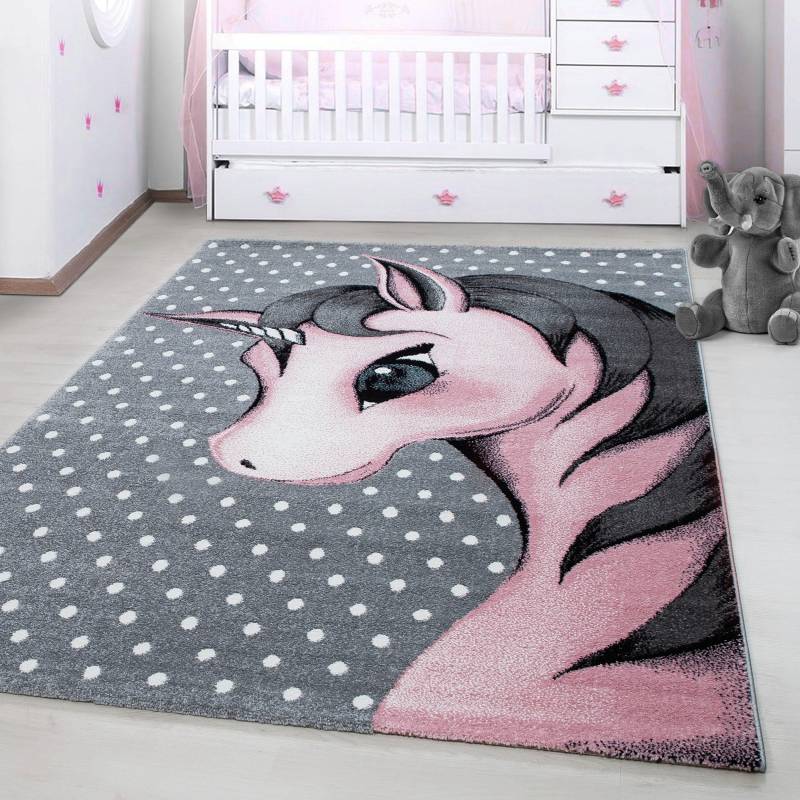 Ayyildiz Teppiche Kinderteppich »Kids 590«, rechteckig, 12 mm Höhe, auch in rund, Einhorn Motiv, Kurzflor von Ayyildiz Teppiche
