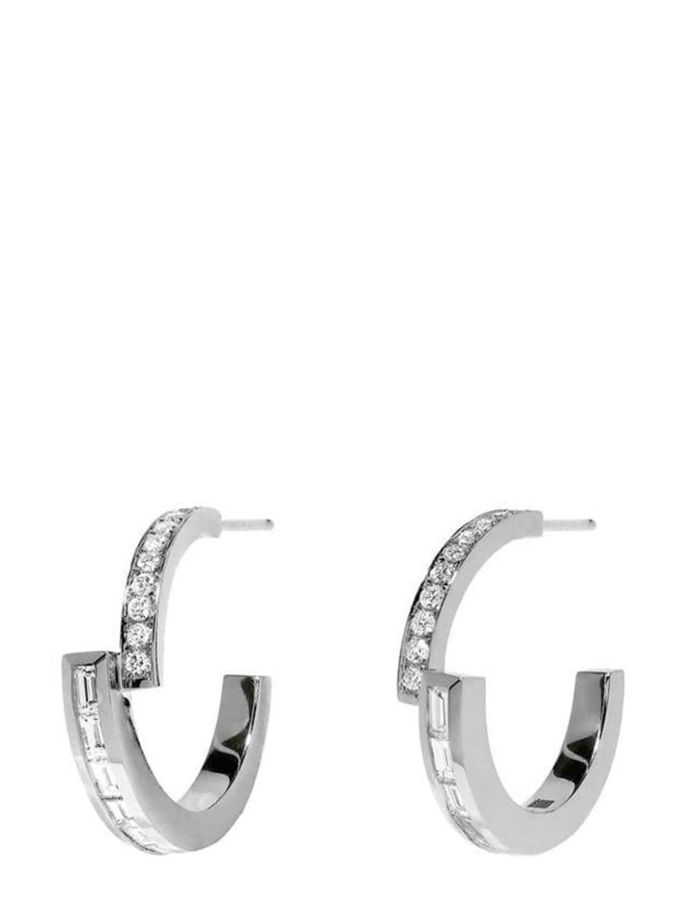 Azlee 18kt white gold diamond hoops von Azlee