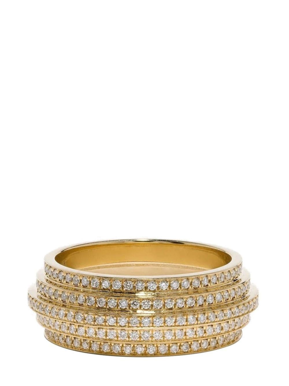 Azlee 18kt yellow gold Staircase 5-Tier diamond band von Azlee