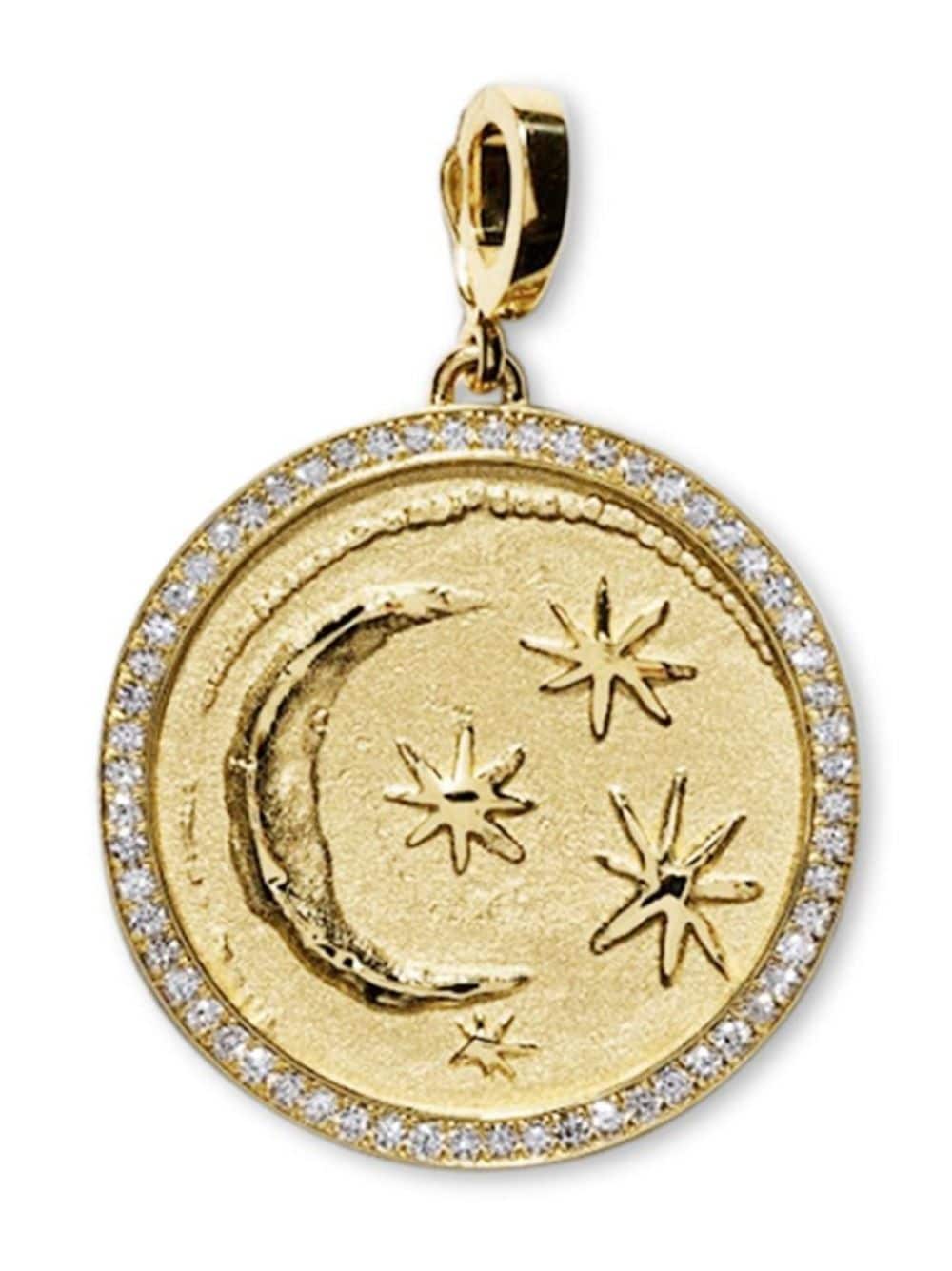 Azlee 18kt yellow gold large Cosmic diamond pendant charm von Azlee