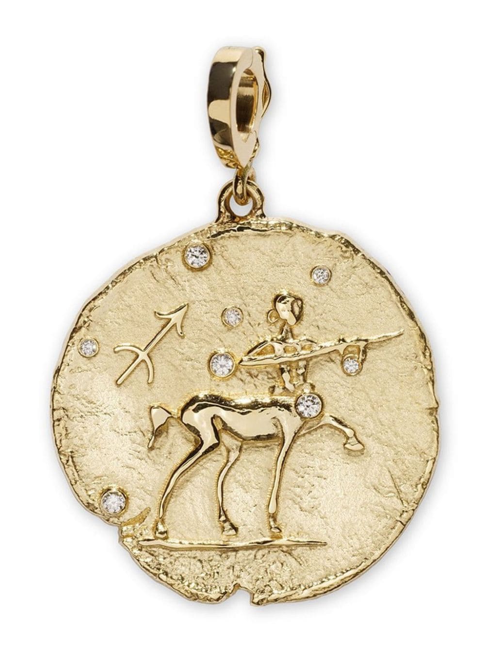 Azlee 18kt yellow gold large Of The Star Sagittarius Coin pendant von Azlee