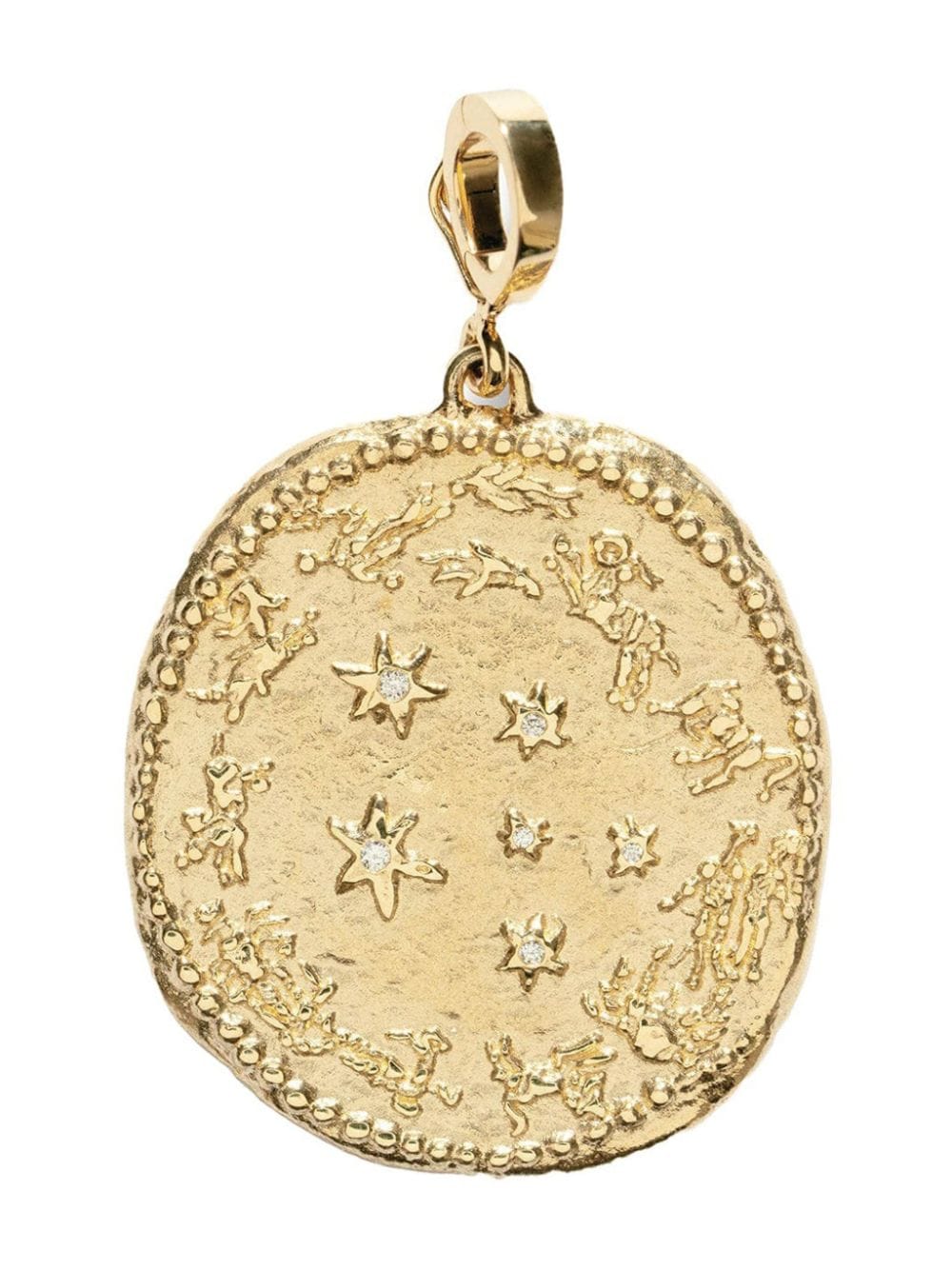 Azlee 18kt yellow gold large Zodiac diamond charm von Azlee