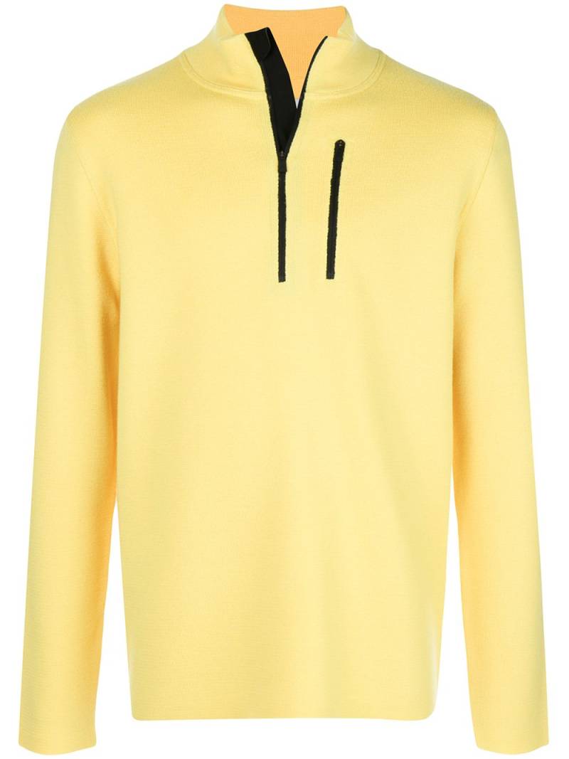 Aztech Mountain zip detail high neck sweater - Yellow von Aztech Mountain