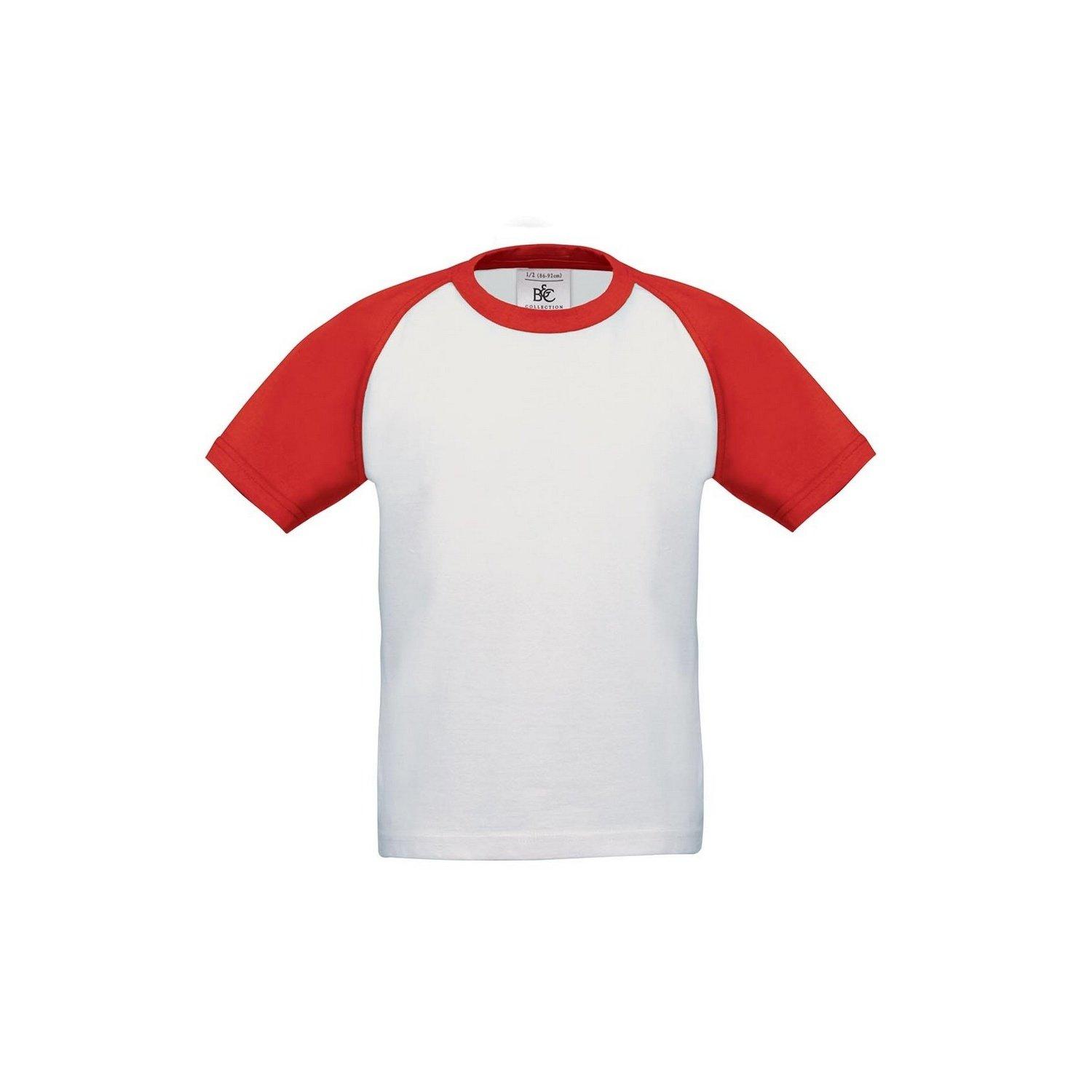 B&c Baseball Tshirt Kurzarm Jungen Weiss 7-8A von B and C