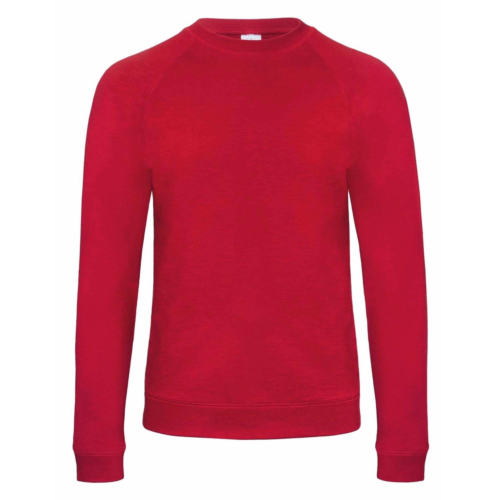 B&c Denim Sweatshirt Starlight, Langärmlig, Rundhalsausschnitt Herren Rot Bunt S von B and C