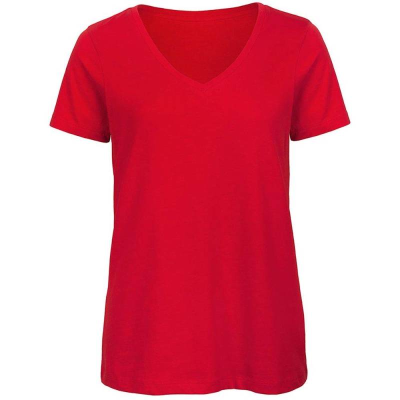 B&c Favourite Tshirt Mit Vausschnitt, Organische Damen Rot Bunt XS von B and C
