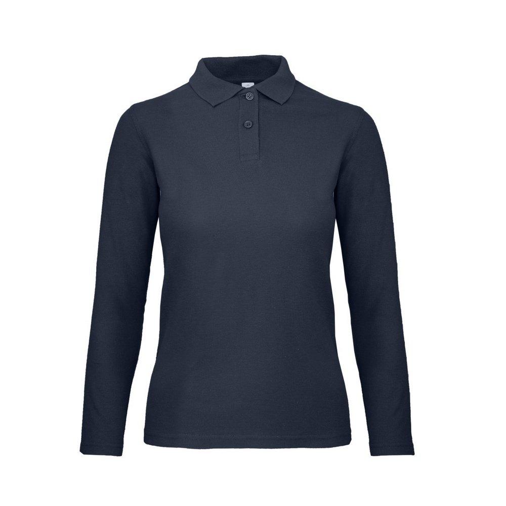 B&c Id.001 Poloshirt, Langarm Damen Blau M von B and C