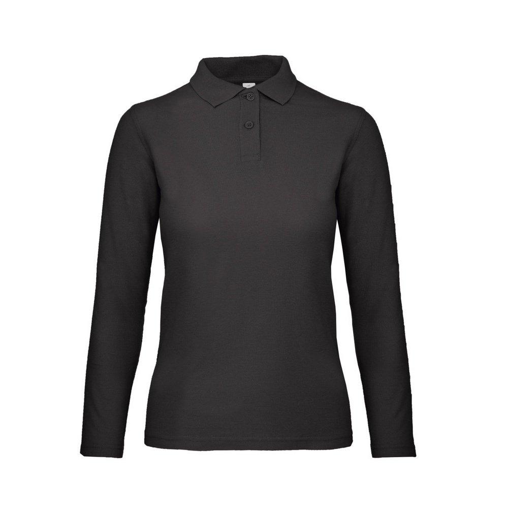 B&c Id.001 Poloshirt, Langarm Damen Schwarz S von B and C