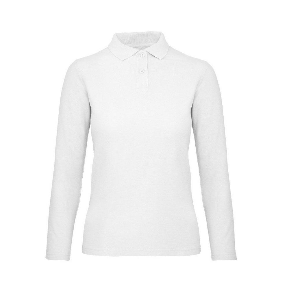 B&c Id.001 Poloshirt, Langarm Damen Weiss 3XL von B and C