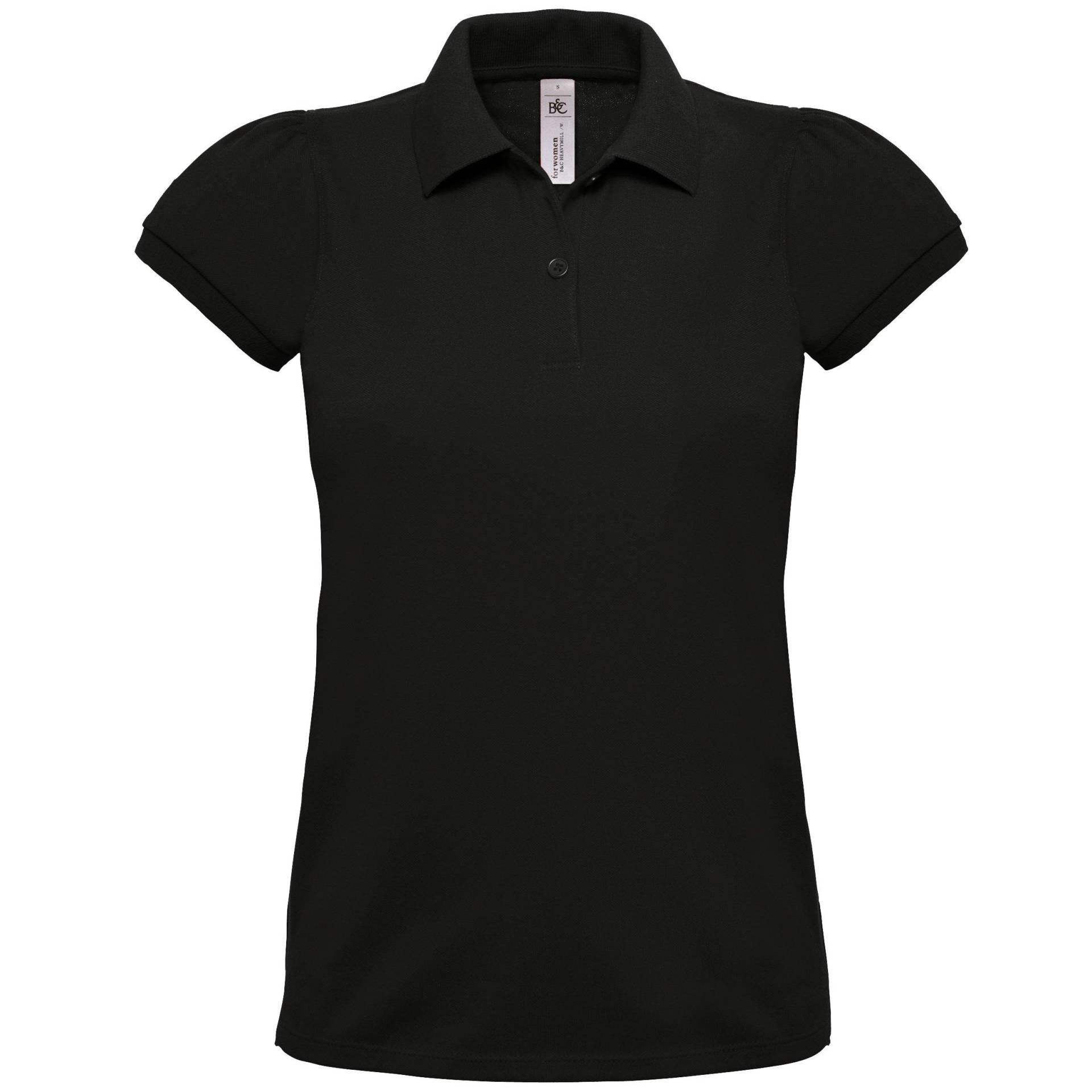 B&c Polo Shirt Heavymill Damen Schwarz L von B and C