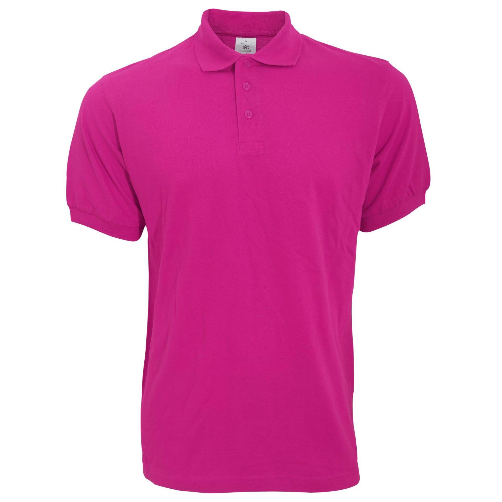 B&c Poloshirt Safran Kurzarm Herren Fuchsia XL von B and C