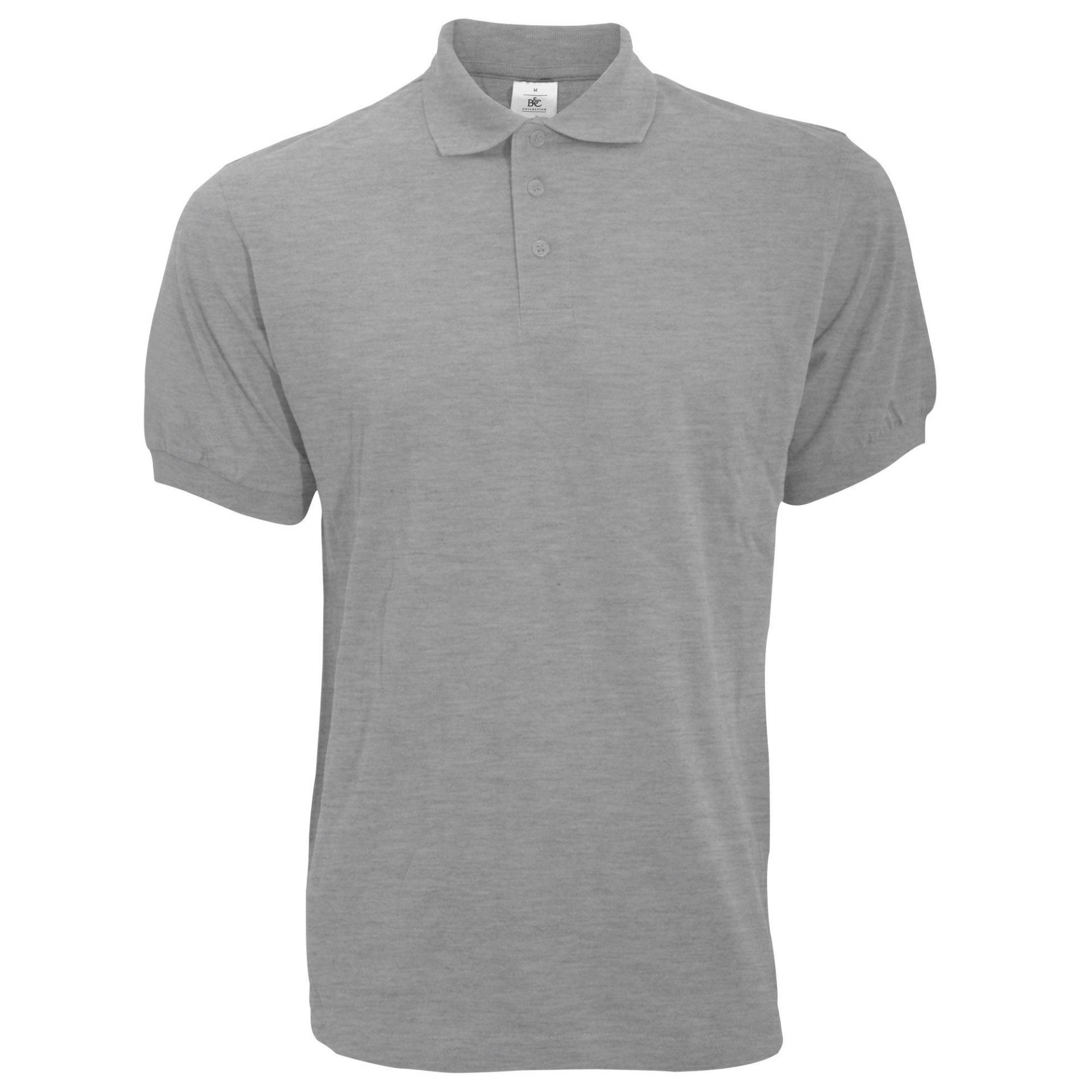 B&c Poloshirt Safran Kurzarm Herren Grau L von B and C