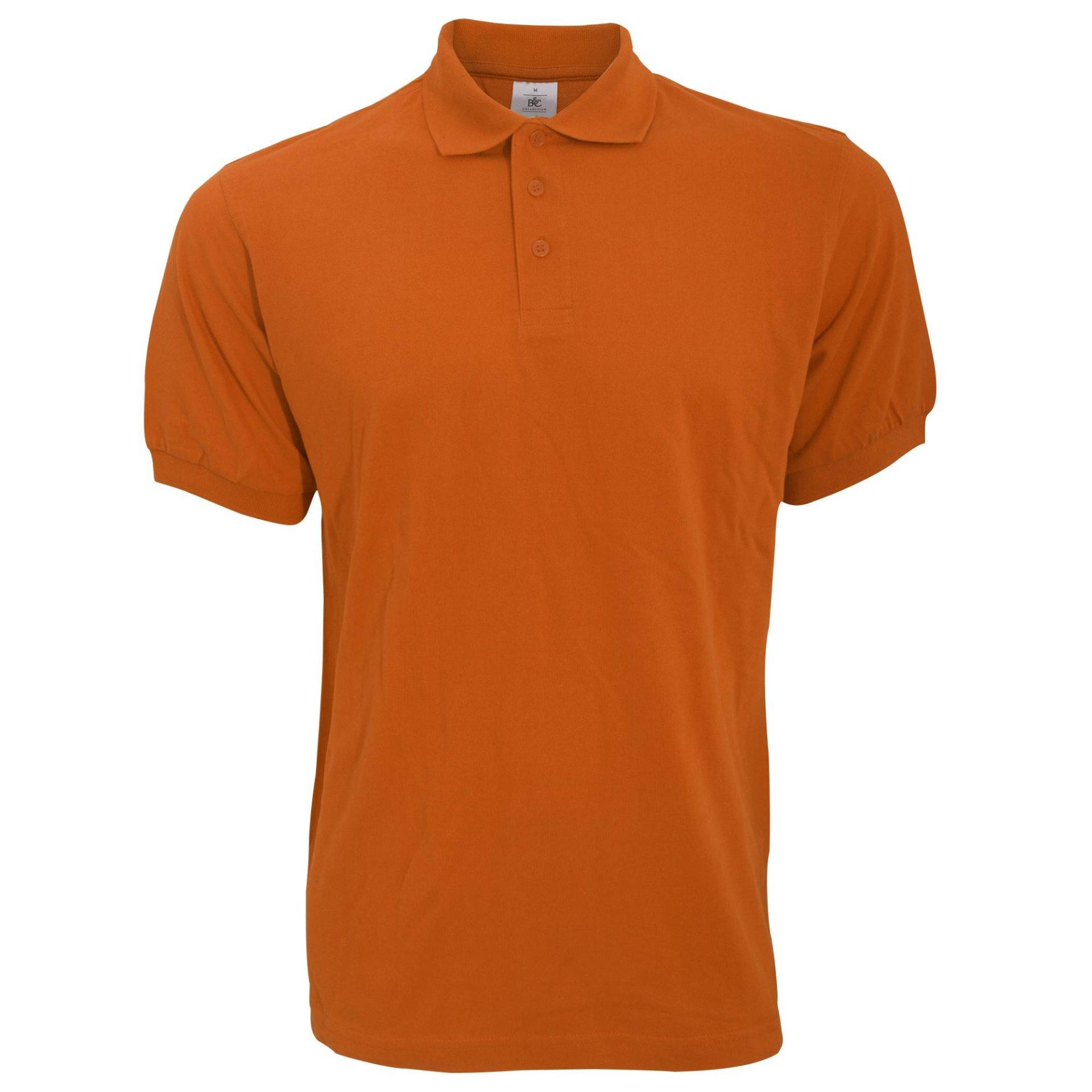 B&c Poloshirt Safran Kurzarm Herren Orange S von B and C